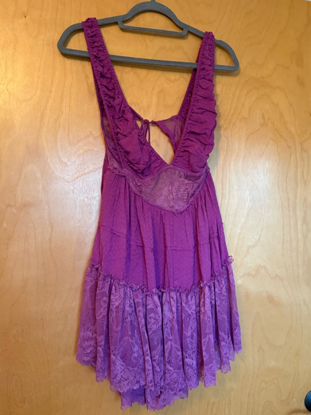 Free People Purple Lace Sleeveless Dress small